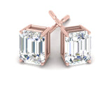 Load image into Gallery viewer, Emerald Cut Diamond Stud Earrings