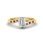 Load image into Gallery viewer, emerald-cut-diamond-swirl-channel-set-pink-sapphire-wedding-ring-in-yellow-gold-FDENS4028EMRGSADRPI-NL-YG_d84877f7-3690-4a82-a617-6aa5af25d3e4.jpg?v=1754996056