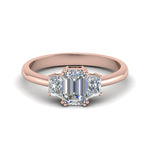 Load image into Gallery viewer, Emerald Cut 3 Stone Trapezoid Engagement Ring