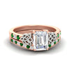 Load image into Gallery viewer, emerald-cut-emerald-channel-band-celtic-bridal-set-in-rose-gold-fdens2255emgemgrsleep-nl-rg-ws2