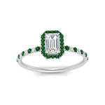 Load image into Gallery viewer, emerald-cut-emerald-halo-petite-engagement-ring-in-white-gold-FD8523EMRGEMGRANGLE3-NL-WG
