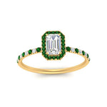 Load image into Gallery viewer, emerald-cut-emerald-halo-petite-engagement-ring-in-yellow-gold-FD8523EMRGEMGRANGLE3-NL-YG