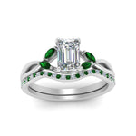 Load image into Gallery viewer, emerald-cut-engagement-ring-with-emerald-band-in-white-gold-FD8300EMB3GEMGR-NL-WG.jpg