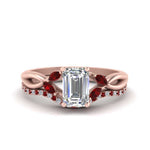 Load image into Gallery viewer, emerald-cut-engagement-ring-with-ruby-band-in-rose-gold-FD8300EMB3GRUDR-NL-RG.jpg