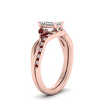 Load image into Gallery viewer, emerald-cut-engagement-ring-with-ruby-band-in-rose-gold-FD8300EMB3GRUDR-NL-RG.jpg
