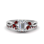 Load image into Gallery viewer, emerald-cut-engagement-ring-with-ruby-band-in-white-gold-FD8300EMB3GRUDR-NL-WG.jpg
