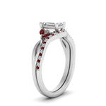 Load image into Gallery viewer, emerald-cut-engagement-ring-with-ruby-band-in-white-gold-FD8300EMB3GRUDR-NL-WG.jpg