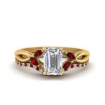 Load image into Gallery viewer, emerald-cut-engagement-ring-with-ruby-band-in-yellow-gold-FD8300EMB3GRUDR-NL-YG.jpg
