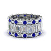 Load image into Gallery viewer, emerald-cut-eternity-band-with-matching-baguette-and-round-with-blue-sapphire-in-14K-white-gold-FD8331BGSABL-NL-WG_5eac39c4-695f-448d-84a0-e50ae57273a4