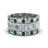 Load image into Gallery viewer, emerald-cut-eternity-band-with-matching-baguette-and-round-with-emerald-in-14K-white-gold-FD8331BGEMGR-NL-WG
