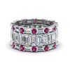Load image into Gallery viewer, emerald-cut-eternity-band-with-matching-baguette-and-round-with-with-pink-sapphire-in-14K-white-gold-FD8331BGSADRPI-NL-WG_b458bc05-14ba-45a1-bf6c-402b0f5b4f2a