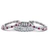 Load image into Gallery viewer, emerald-cut-eternity-band-with-matching-baguette-and-round-with-with-pink-sapphire-in-14K-white-gold-FD8331BGSADRPIANGLE1-NL-WG_74ee28a3-3205-4b72-8045-c476406906d6