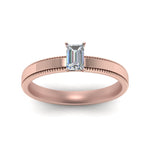 Load image into Gallery viewer, Single Stone Emerald Cut Milgrain Engagement Ring
