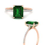 Load image into Gallery viewer, emerald-cut-green-emerald-under-halo-wedding-ring-with-diamond-in-rose-gold-FD9788EMRGEMGR-NL-RG.jpg