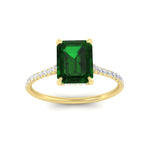 Load image into Gallery viewer, emerald-cut-green-emerald-under-halo-wedding-ring-with-diamond-in-yellow-gold-FD9788EMRGEMGR-NL-YG.jpg