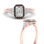 Load image into Gallery viewer, emerald-cut-halo-cluster-accent-black-diamond-engagement-ring-in-rose-gold-FD10512EMRGBLACKANGLE3-NL-RG.jpg?v=1770117234
