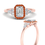 Load image into Gallery viewer, emerald-cut-halo-cluster-accent-orange-sapphire-engagement-ring-in-rose-gold-FD10512EMRGSAORANGLE3-NL-RG.jpg?v=1770117234