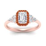 Load image into Gallery viewer, emerald-cut-halo-cluster-accent-orange-sapphire-engagement-ring-in-rose-gold-FD10512EMRGSAORANGLE5-NL-RG.jpg?v=1770117234