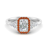 Load image into Gallery viewer, emerald-cut-halo-cluster-accent-orange-sapphire-engagement-ring-in-white-gold-FD10512EMRGSAOR-NL-WG.jpg?v=1770117234