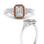Load image into Gallery viewer, emerald-cut-halo-cluster-accent-orange-sapphire-engagement-ring-in-white-gold-FD10512EMRGSAORANGLE3-NL-WG.jpg?v=1770117234