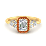 Load image into Gallery viewer, emerald-cut-halo-cluster-accent-orange-sapphire-engagement-ring-in-yellow-gold-FD10512EMRGSAOR-NL-YG.jpg?v=1770117234