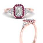 Load image into Gallery viewer, emerald-cut-halo-cluster-accent-pink-sapphire-engagement-ring-in-rose-gold-FD10512EMRGSADRPIANGLE3-NL-RG.jpg?v=1770117234