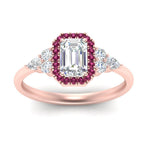 Load image into Gallery viewer, emerald-cut-halo-cluster-accent-pink-sapphire-engagement-ring-in-rose-gold-FD10512EMRGSADRPIANGLE5-NL-RG.jpg?v=1770117234