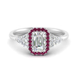 Load image into Gallery viewer, emerald-cut-halo-cluster-accent-pink-sapphire-engagement-ring-in-white-gold-FD10512EMRGSADRPI-NL-WG.jpg?v=1770117234