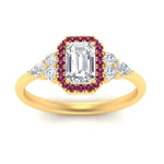 Load image into Gallery viewer, emerald-cut-halo-cluster-accent-pink-sapphire-engagement-ring-in-yellow-gold-FD10512EMRGSADRPIANGLE5-NL-YG.jpg?v=1770117234