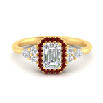 Load image into Gallery viewer, emerald-cut-halo-cluster-accent-ruby-engagement-ring-in-yellow-gold-FD10512EMRGRUDR-NL-YG.jpg?v=1770117234