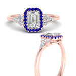 Load image into Gallery viewer, emerald-cut-halo-cluster-accent-sapphire-engagement-ring-in-rose-gold-FD10512EMRGSABLANGLE3-NL-RG.jpg?v=1770117234