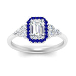 Load image into Gallery viewer, emerald-cut-halo-cluster-accent-sapphire-engagement-ring-in-white-gold-FD10512EMRGSABLANGLE5-NL-WG.jpg?v=1770117234