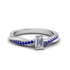 Load image into Gallery viewer, emerald-cut-infinity-twist-diamond-engagement-ring-with-blue-sapphire-in-14K-white-gold-FD8253EMRGSABL-NL-WG