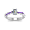 Load image into Gallery viewer, emerald-cut-infinity-twist-diamond-engagement-ring-with-violac-topaz-in-14K-white-gold-FD8253EMRGVITO-NL-WG