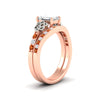 Load image into Gallery viewer, emerald-cut-orange-sapphire-channel-band-celtic-bridal-set-in-rose-gold-fdens2255emgsaorangle2-nl-rg-ws2