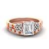 Load image into Gallery viewer, emerald-cut-orange-sapphire-channel-band-celtic-bridal-set-in-rose-gold-fdens2255emgsaorsleep-nl-rg-ws2