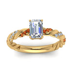 Load image into Gallery viewer, emerald-cut-orange-sapphire-twisted-vine-engagement-ring-in-yellow-gold-FD9127EMRGSAORANGLE5-NL-YG