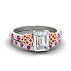 Load image into Gallery viewer, emerald-cut-pink-sapphire-channel-band-celtic-bridal-set-in-white-gold-fdens2255emgsadrpisleep-nl-wg-ws2
