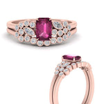 Load image into Gallery viewer, emerald-cut-pink-sapphire-cluster-wedding-set-in-rose-gold-FDENS3110EMGSADRPI-NL-RG.jpg