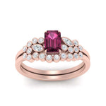 Load image into Gallery viewer, emerald-cut-pink-sapphire-cluster-wedding-set-in-rose-gold-FDENS3110EMGSADRPI-NL-RG.jpg