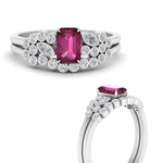 Load image into Gallery viewer, emerald-cut-pink-sapphire-cluster-wedding-set-in-white-gold-FDENS3110EMGSADRPI-NL-WG.jpg
