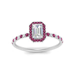 Load image into Gallery viewer, emerald-cut-pink-sapphire-halo-petite-engagement-ring-in-white-gold-FD8523EMRGSADRPIANGLE3-NL-WG