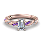 Load image into Gallery viewer, emerald-cut-purple-topaz-twisted-vine-engagement-ring-in-rose-gold-FD9127EMRGVITO-NL-RG