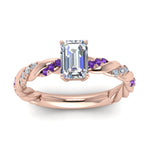 Load image into Gallery viewer, emerald-cut-purple-topaz-twisted-vine-engagement-ring-in-rose-gold-FD9127EMRGVITOANGLE5-NL-RG