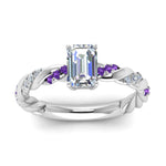 Load image into Gallery viewer, emerald-cut-purple-topaz-twisted-vine-engagement-ring-in-white-gold-FD9127EMRGVITOANGLE5-NL-WG