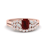 Load image into Gallery viewer, emerald-cut-ruby-cluster-wedding-set-in-rose-gold-FDENS3110EMGRUDR-NL-RG.jpg
