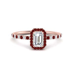 Load image into Gallery viewer, emerald-cut-ruby-halo-petite-engagement-ring-in-rose-gold-FD8523EMRGRUDRANGLE3-NL-RG