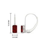 Load image into Gallery viewer, emerald-cut-ruby-leverback-3-ct.-solitaire-earrings-in-white-gold-FDEAR-9225EMGRUDR-3.00 CT-NL-WG