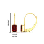 Load image into Gallery viewer, emerald-cut-ruby-leverback-3-ct.-solitaire-earrings-in-yellow-gold-FDEAR-9225EMGRUDR-3.00 CT-NL-YG