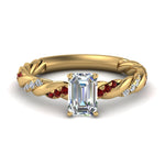 Load image into Gallery viewer, emerald-cut-ruby-twisted-vine-engagement-ring-in-yellow-gold-FD9127EMRGRUDR-NL-YG